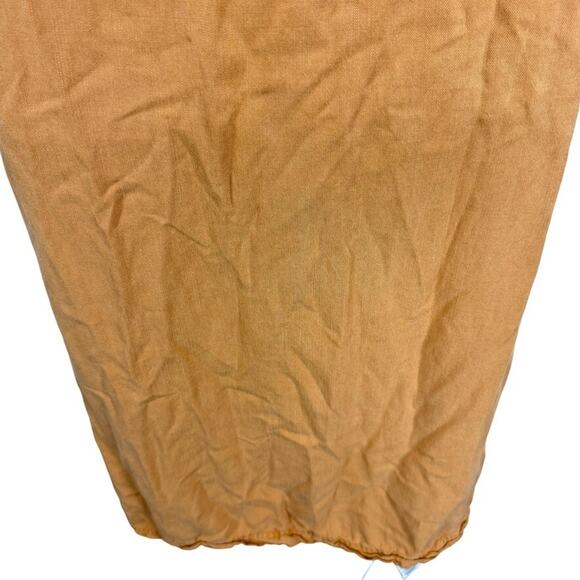 Caslon Button Down Womens Orange Tencel Soft Belted Midi Short Sleeve Dress sz M - Picture 11 of 16